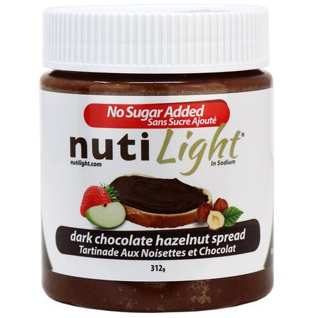 Nutilight 2 saveurs - Tartinade de noisettes au chocolat noir ou au lait 312g-